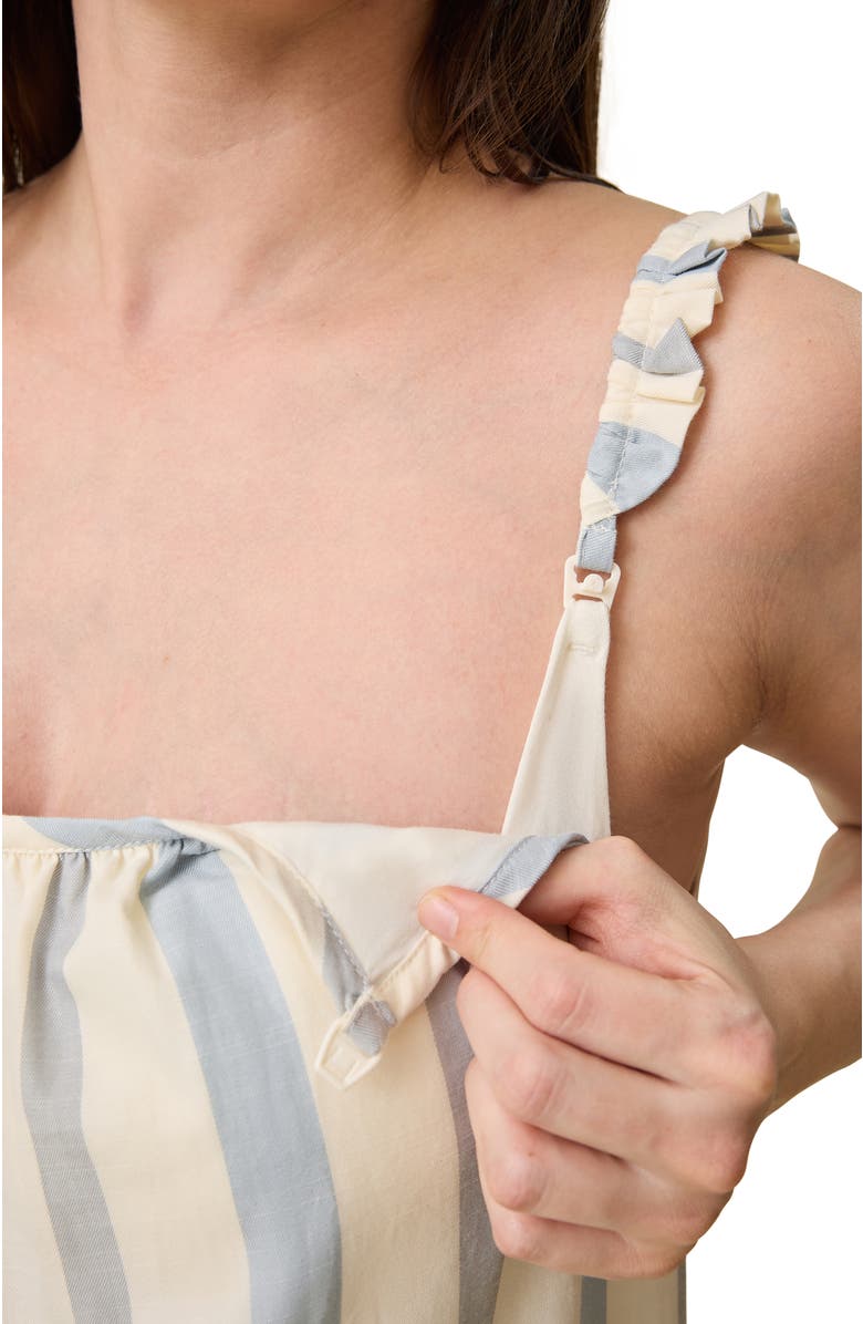 Kindred Bravely Dreamy Cotton Maternity & Nursing Nightgown, Alternate, color, Vintage Blue Stripe