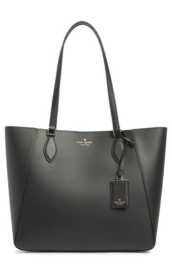 Kate Spade New York Poppy Refined Grained Leather Tote Bag In Black