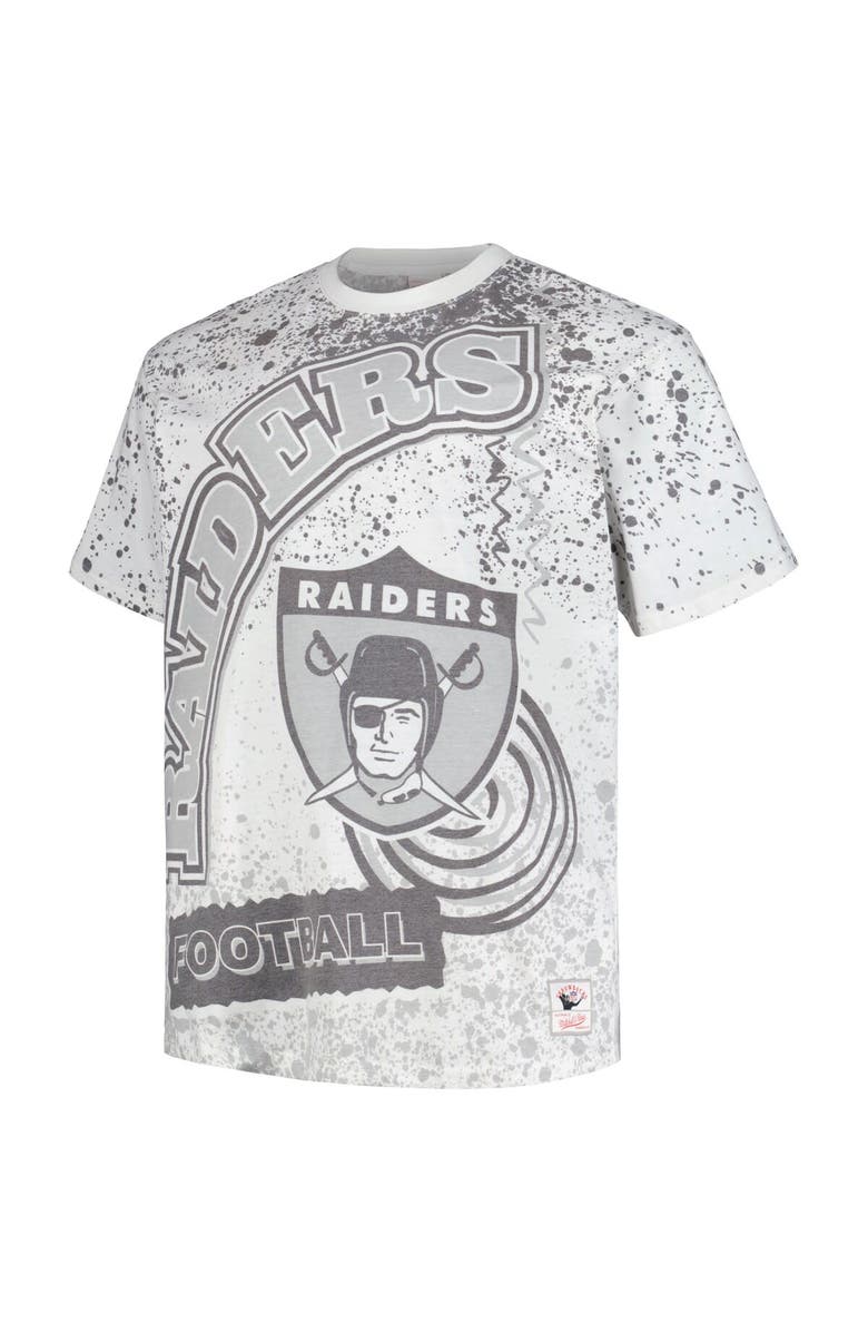Mitchell & Ness Men's Mitchell & Ness White Las Vegas Raiders Big & Tall Allover Print T-Shirt, Alternate, color, 