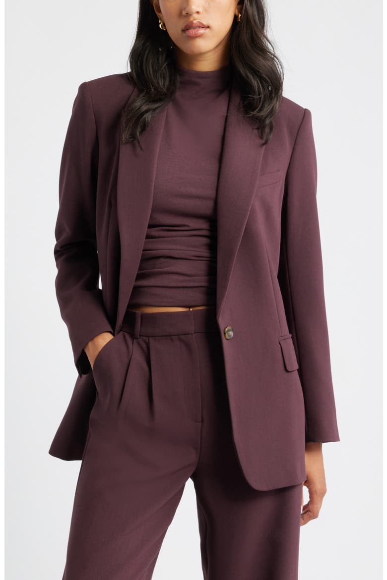 The Icon Relaxed Blazer, Main, color, BURGUNDY FUDGE