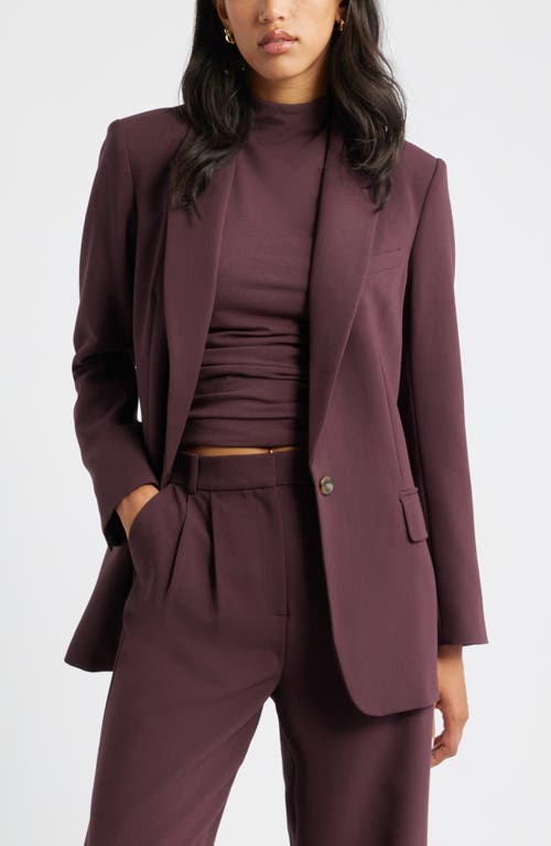 Open Edit The Icon Relaxed Blazer In Burgundy