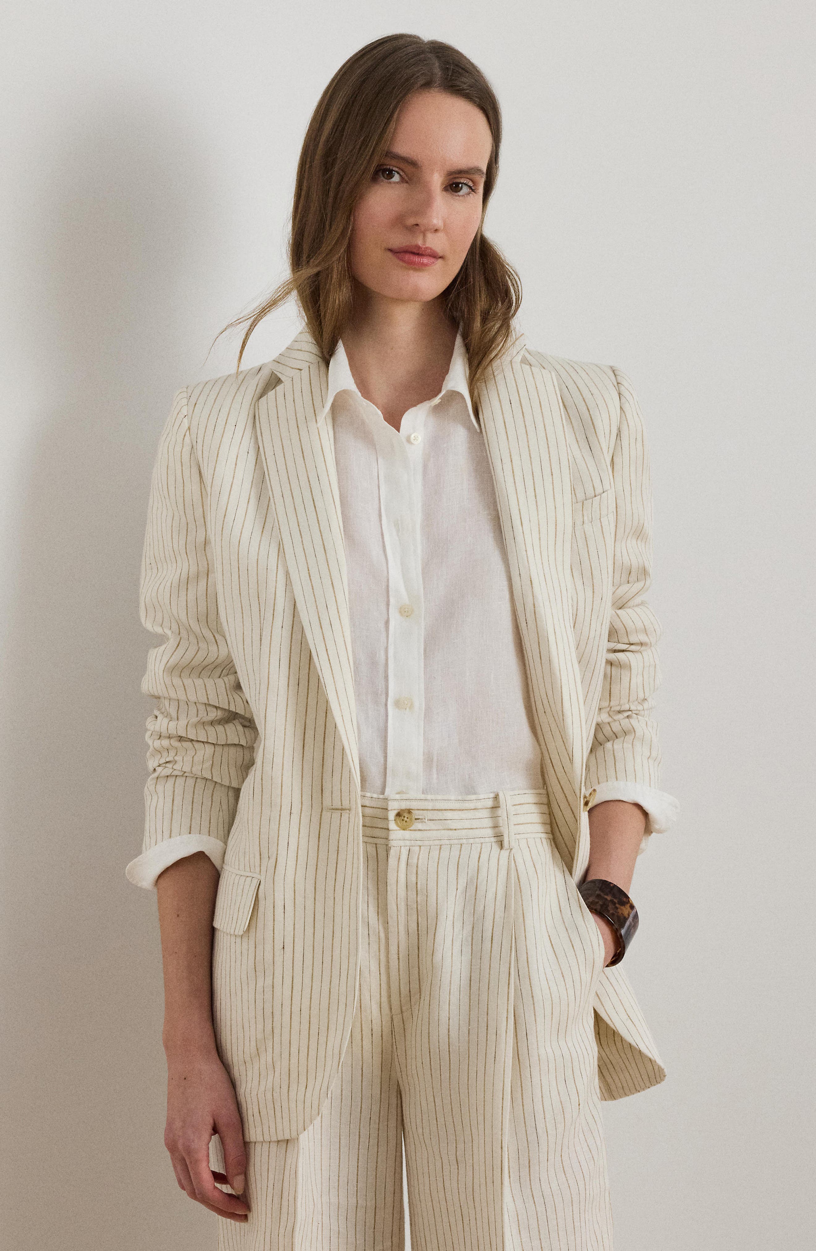 Mixed Stripe Linen Jacket - image 2