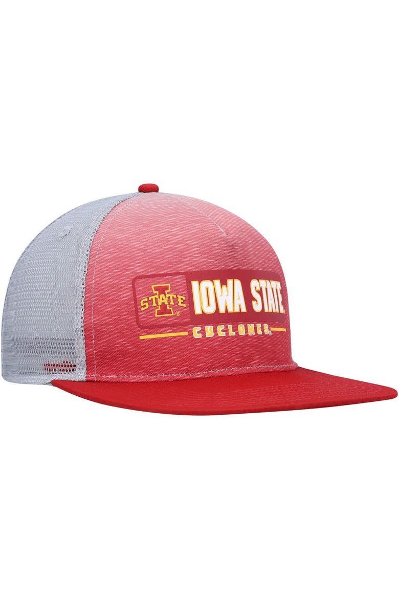 Men's Colosseum  Cardinal/Gray Iowa State Cyclones Snapback Hat, Alternate, color, Cardinal