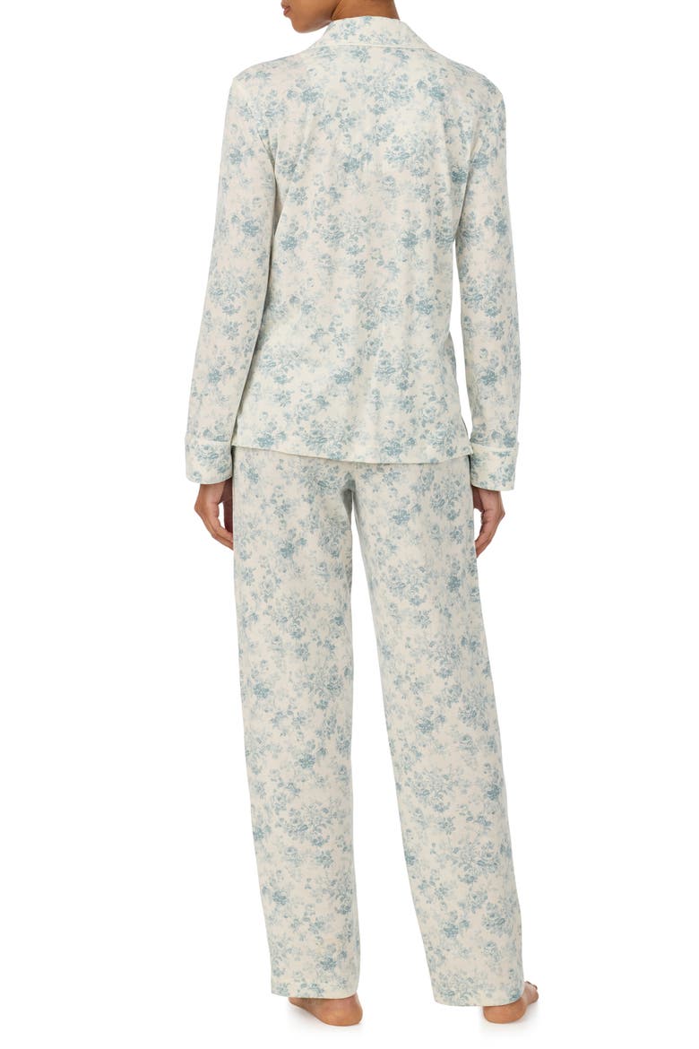 Floral Cotton & Viscose Pajamas, Alternate, color, BLUE/ FLORAL