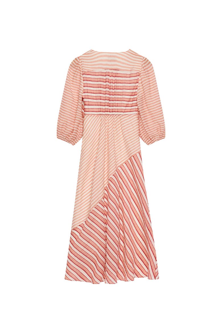 Striped Panelled Midi Dress, Alternate, color, Orange