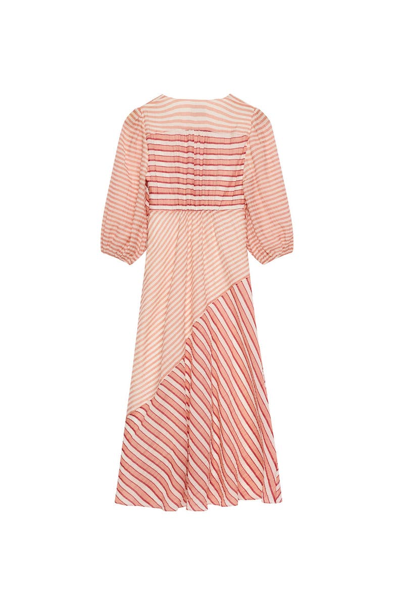 MINT VELVET Striped Panelled Midi Dress, Alternate, color, Orange
