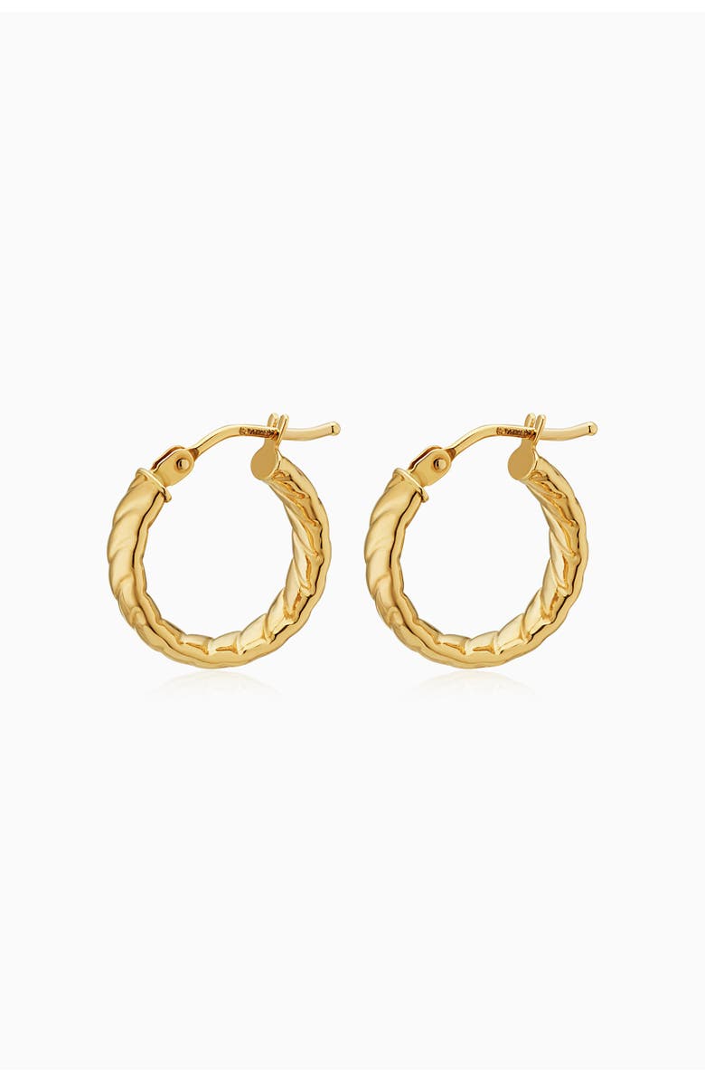 Oradina 14K Gold Cobra Hoops Earrings, Alternate, color, Yellow Gold
