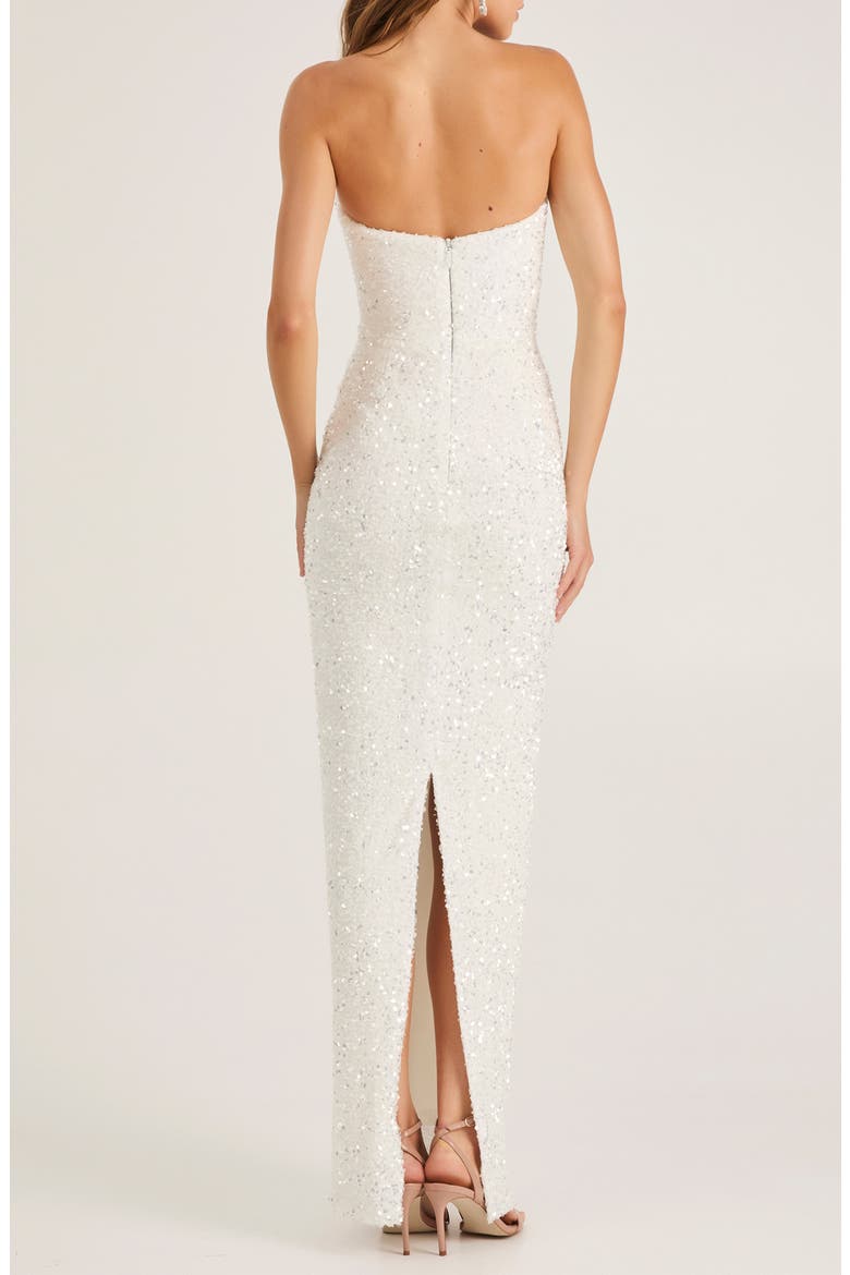 Ryan Sequin Strapless Column Gown, Alternate, color, OFF WHITE