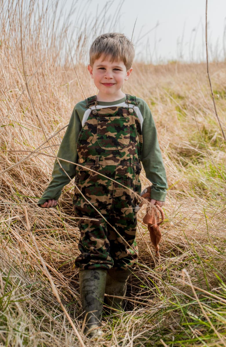 DOTTY DUNGAREES Kids' Camo Print Cotton Corduroy Overalls, Alternate, color,