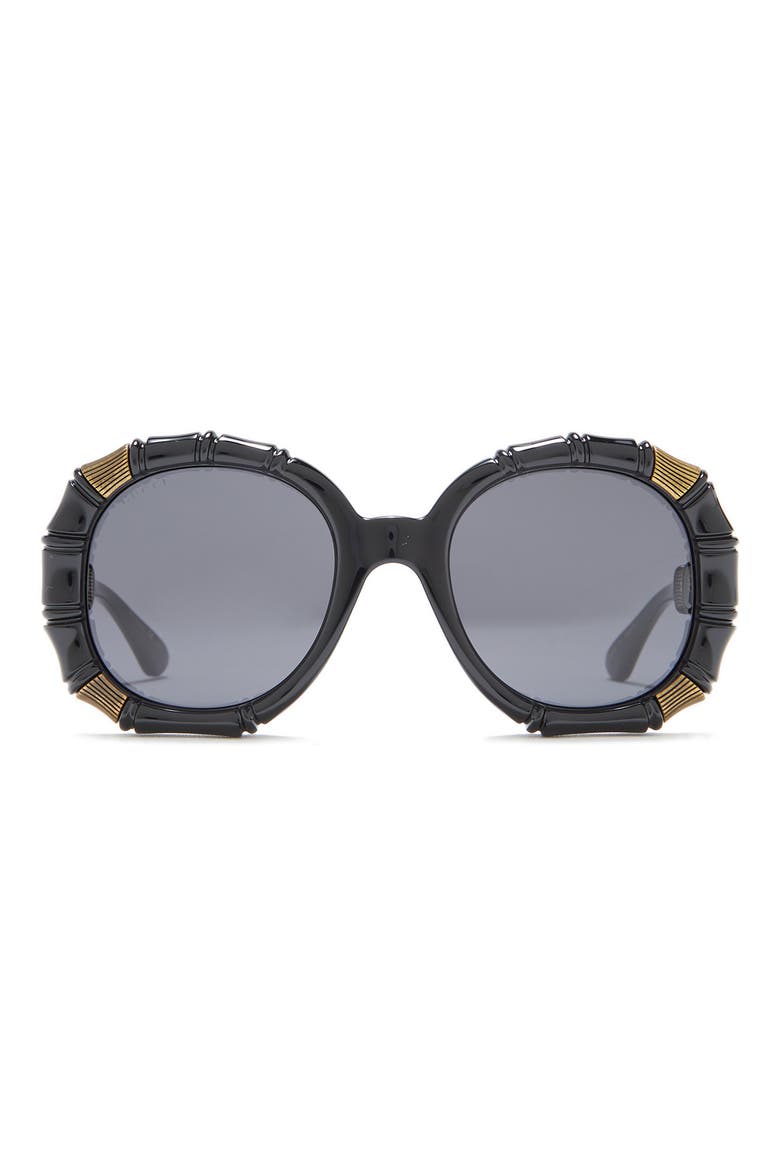 54mm Round Sunglasses, Main, color, BLACK BLACK GREY/ GRY