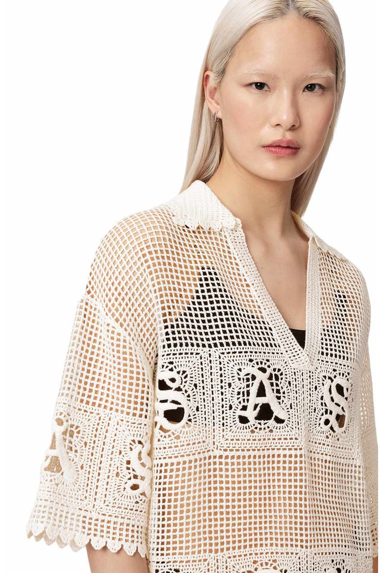 Kyra Mesh Cover-Up Dress, Alternate, color, CHALK WHITE