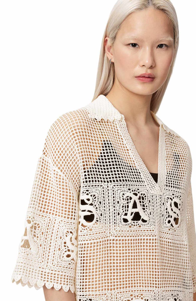 AllSaints Kyra Mesh Cover-Up Dress, Alternate, color, Chalk White