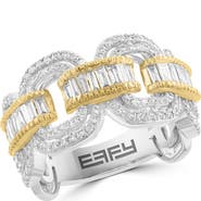 EFFY 14K Two-Tone Gold Diamond Link Ring