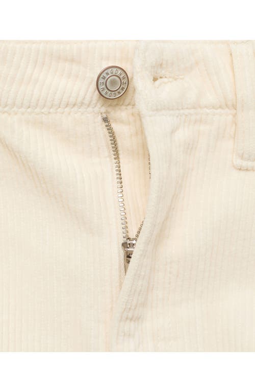 Mango High Waist Straight Leg Corduroy Jeans In Off White