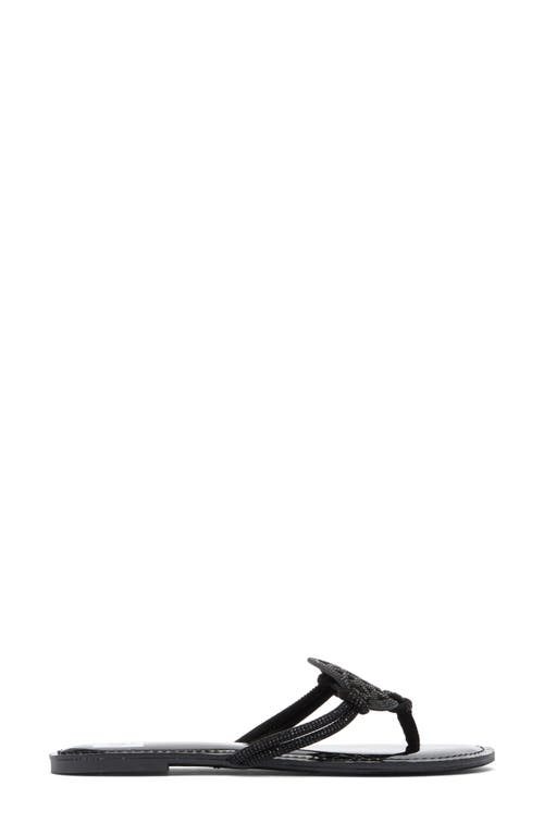 Dolce Vita Dv By  Gotie Rhinestone Strap Slide Sandal In Black Patent