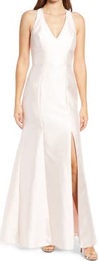 Alfred Sung Halter Satin Trumpet Gown