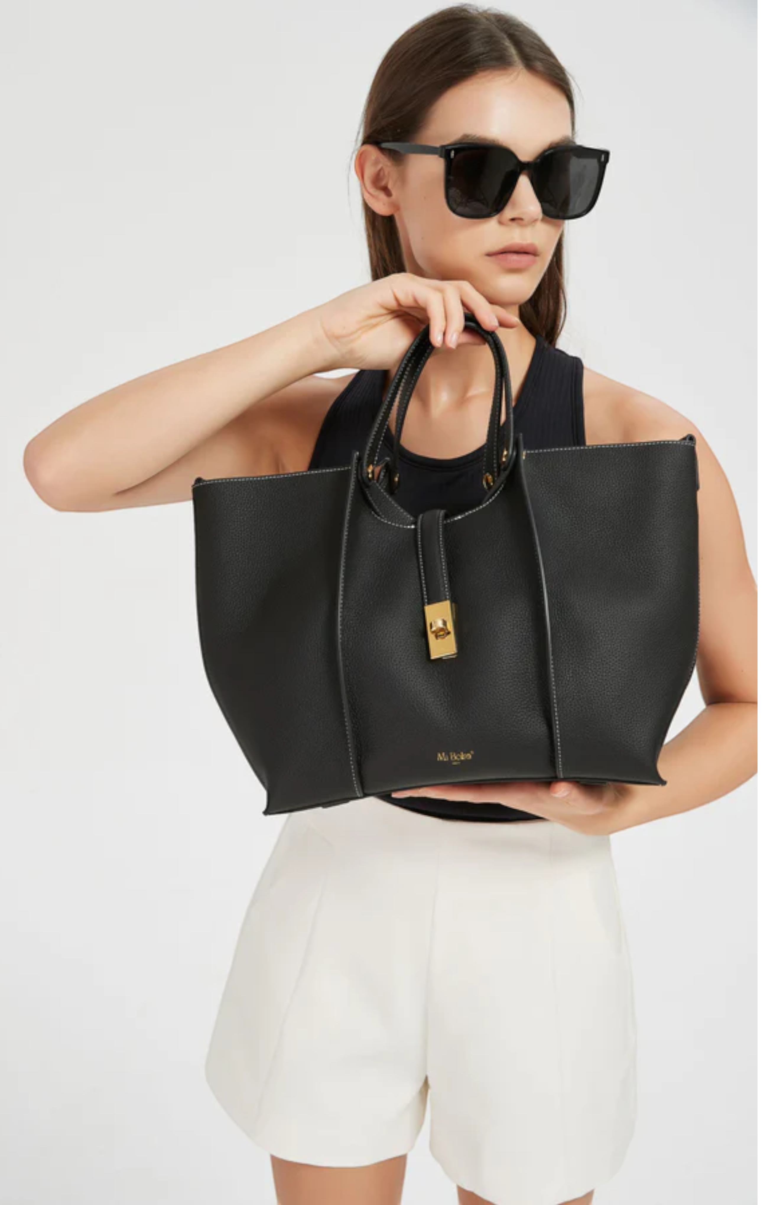 Wharf Genuine Pebble Leather Tote, Alternate, color, Black