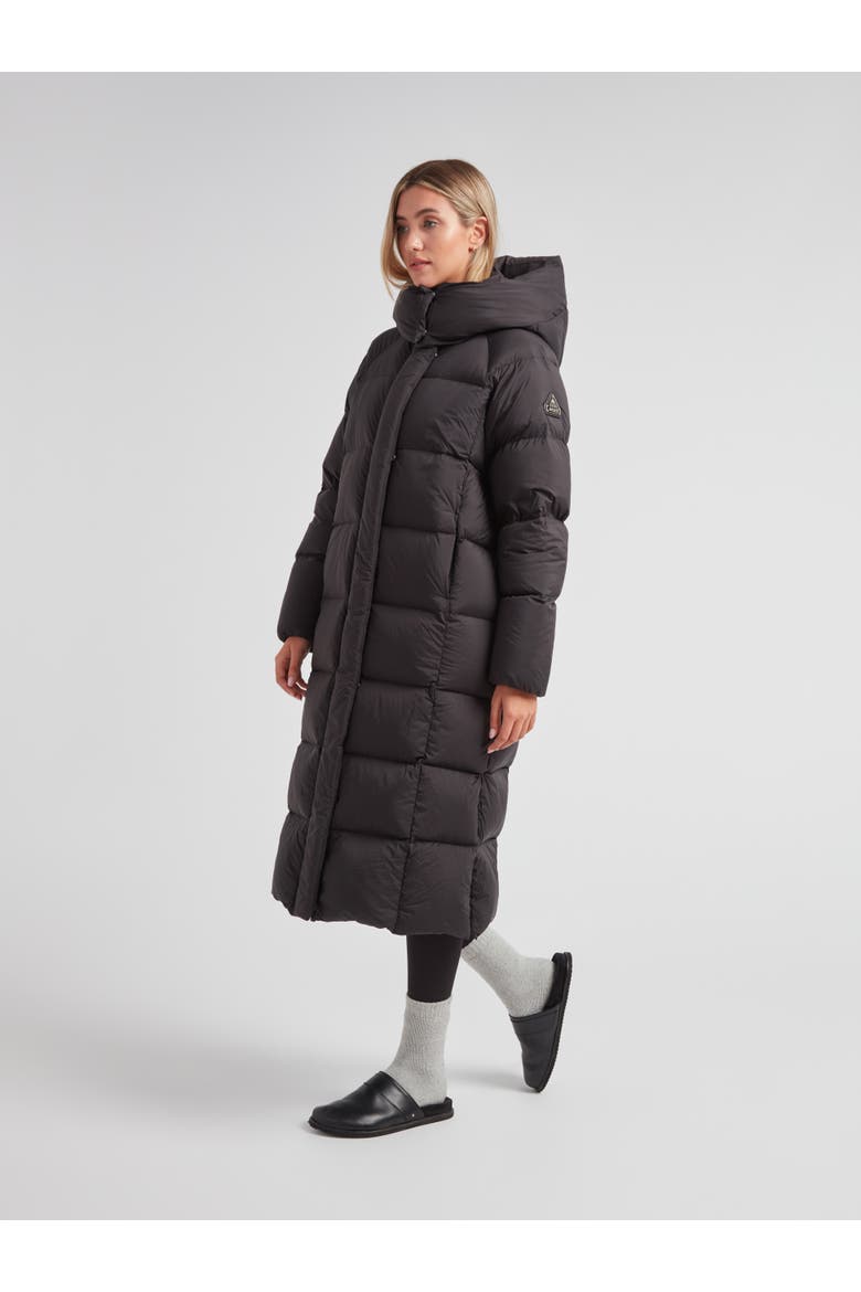 Cloud Ultra Long Puffer Down Coat, Alternate, color, BLACK/STONE