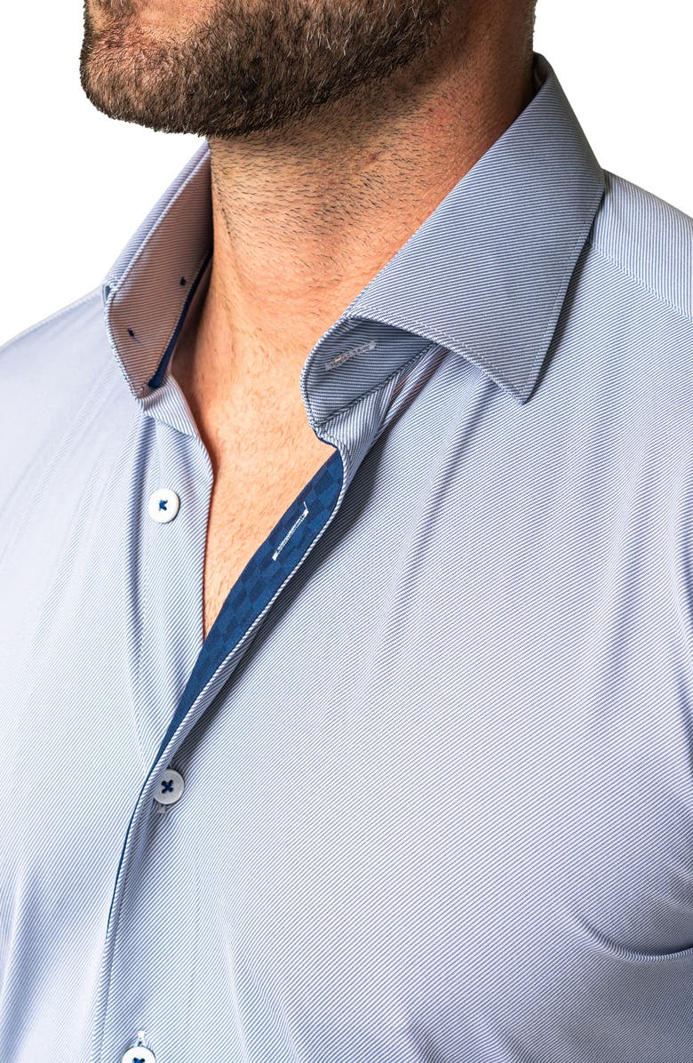 Maceoo Galileo Joli Purple Stretch Short Sleeve Button-Up Shirt, Alternate, color,