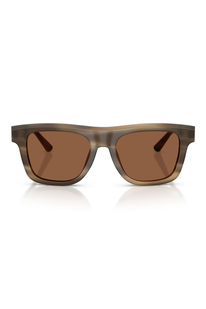 52mm Square Sunglasses, Main, color, STRIPED TOBACCO / BRONZE