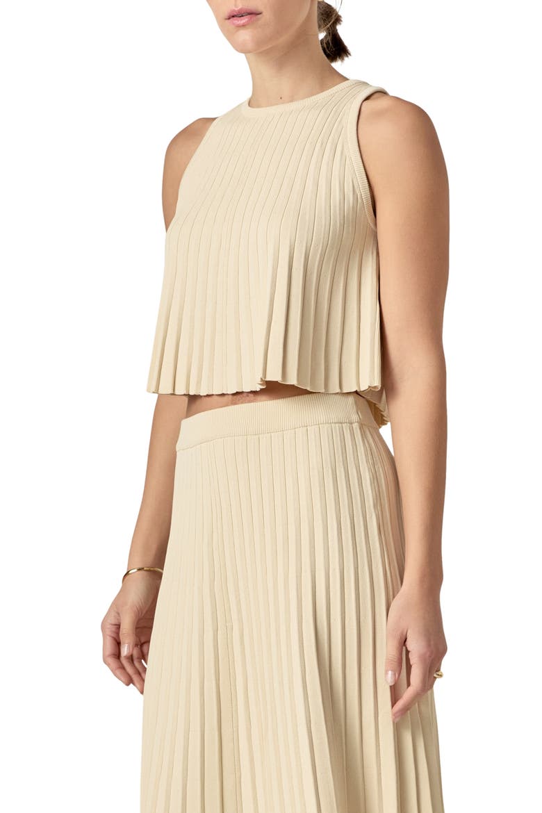Pleated Rib Tank, Alternate, color, IVORY