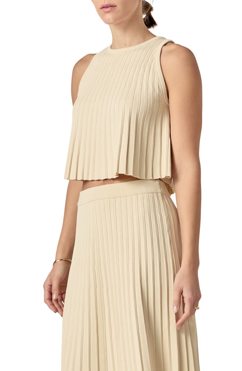 English Factory Pleated Rib Tank, Alternate, color, Ivory