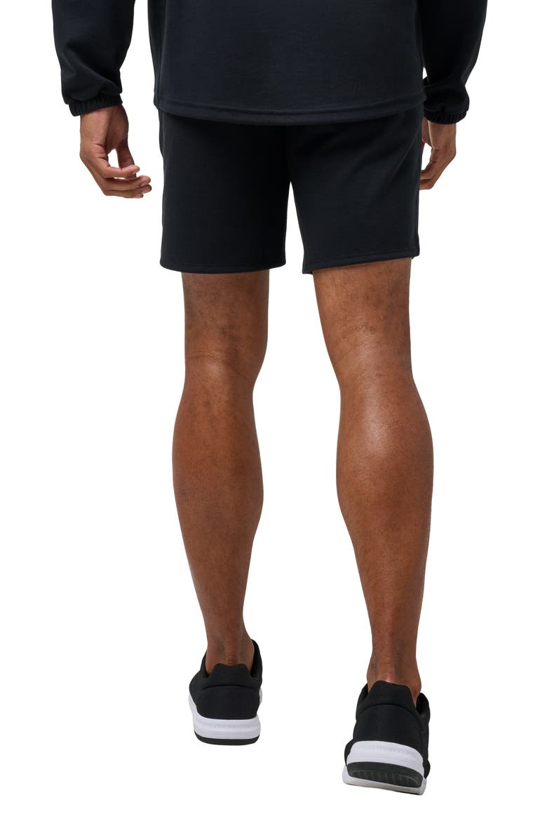 Sideslip Fleece Shorts, Alternate, color, BLACK