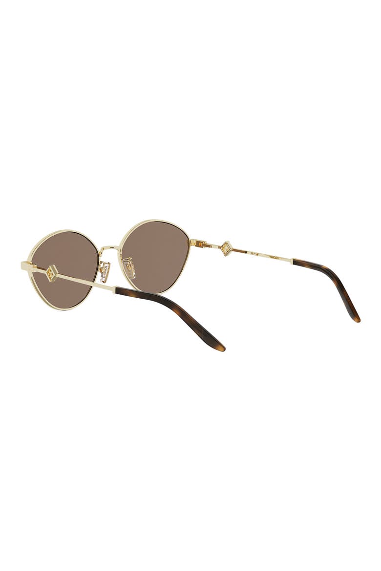 FF Diamonds 55mm Round Sunglasses, Alternate, color, SHINY ENDURA GOLD / BROWN