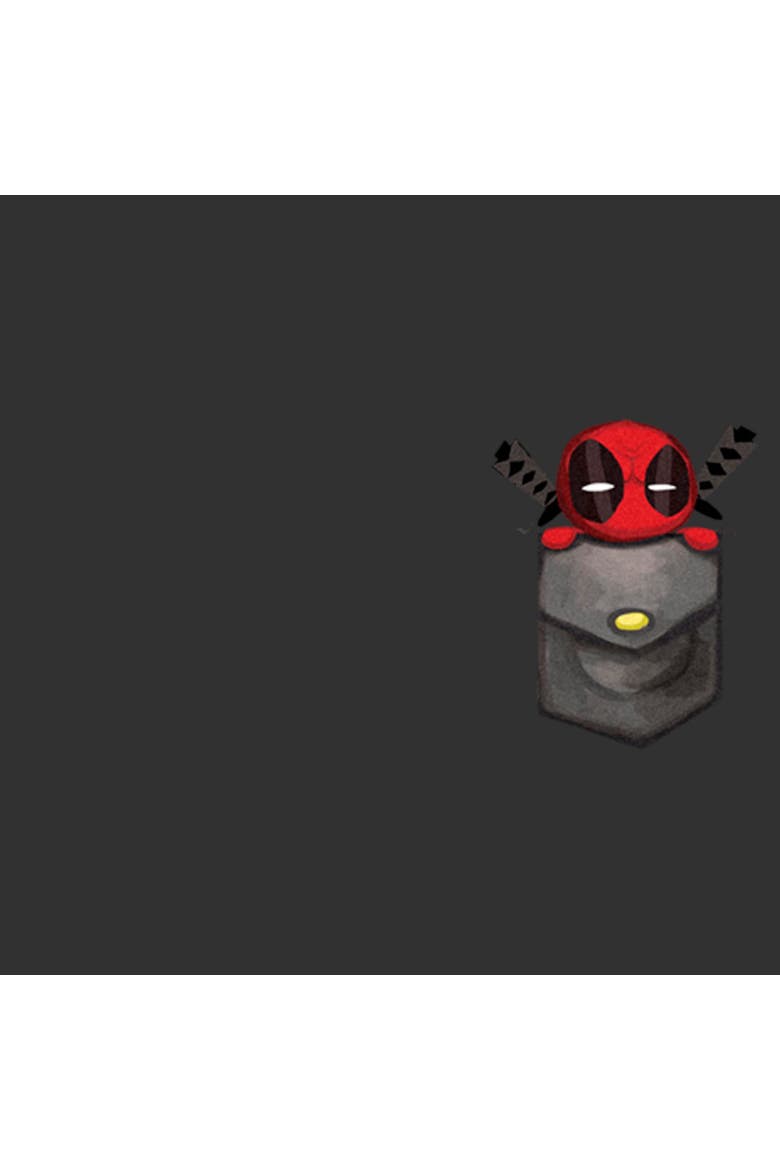 Men's Marvel Deadpool Front Pocket  Graphic T-Shirt, Alternate, color, Charcoal Heather