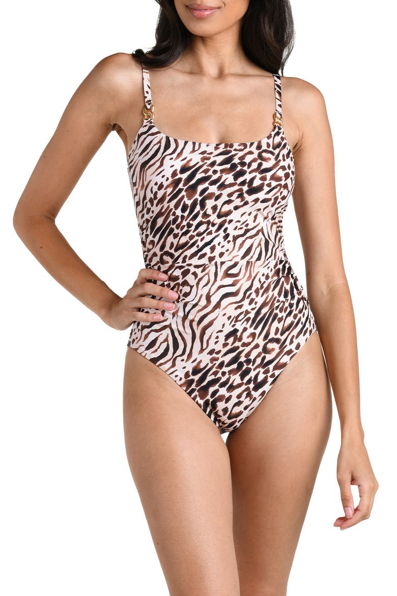 Fierce Territory One-Piece Swimsuit, Main, color, TAUPE