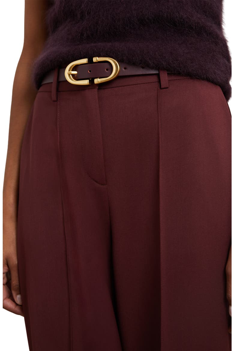 Luisa Wide Leg Pintuck Trousers, Alternate, color, BURGUNDY