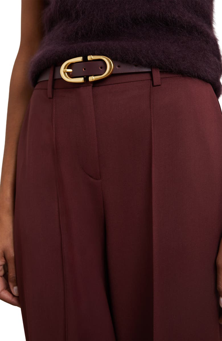 Reiss Luisa Wide Leg Pintuck Trousers, Alternate, color, Burgundy