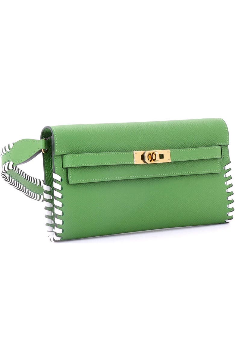 Pre-Owned Hermes Kelly To Go Wallet Tressage Epsom, Alternate, color, Vert Yucca