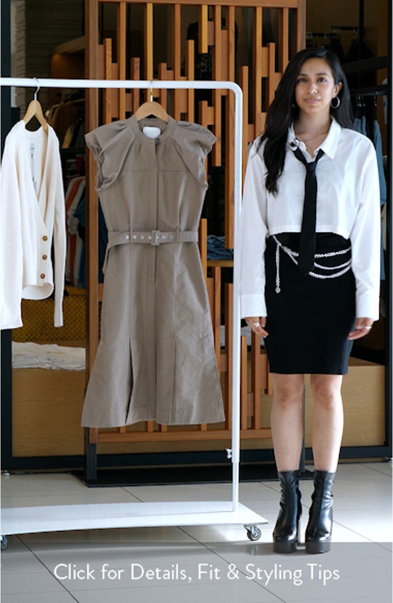 Cloud Sleeve Belted Midi Shirtdress, sales video thumbnail