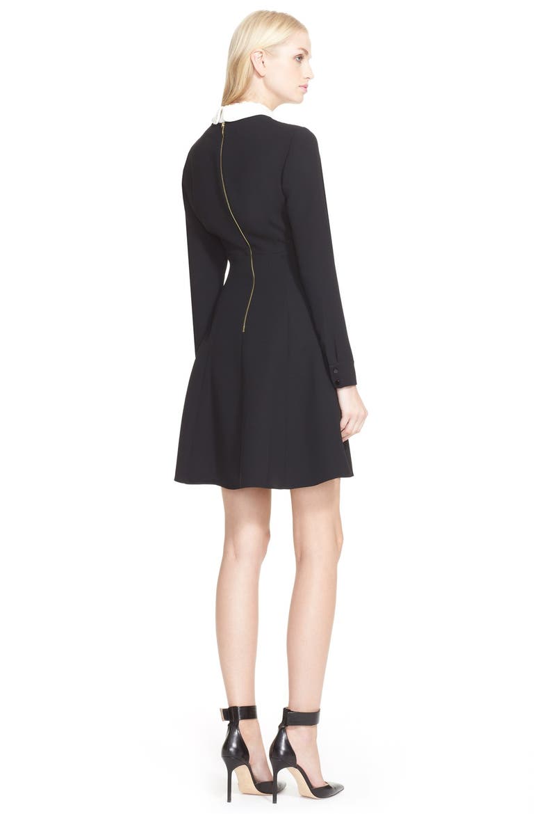 kate spade new york long sleeve sequin collar dress, Alternate, color, BLACK