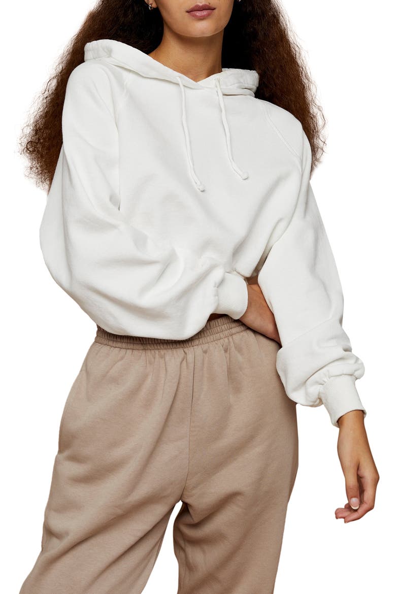 Crop Hoodie, Main, color, CREAM