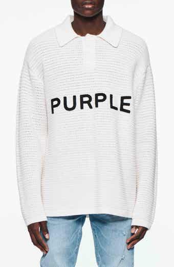 PURPLE BRAND Embroidered Polo Sweater