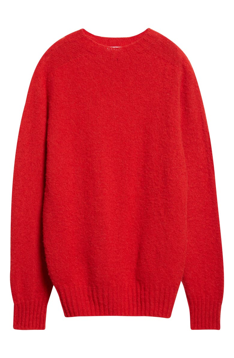 Sunspel Brushed Shetland Wool Sweater, Alternate, color, Bright Red