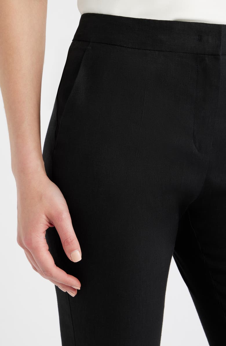 BOSS Tapria Slim Fit Crop Pants, Alternate, color, Black