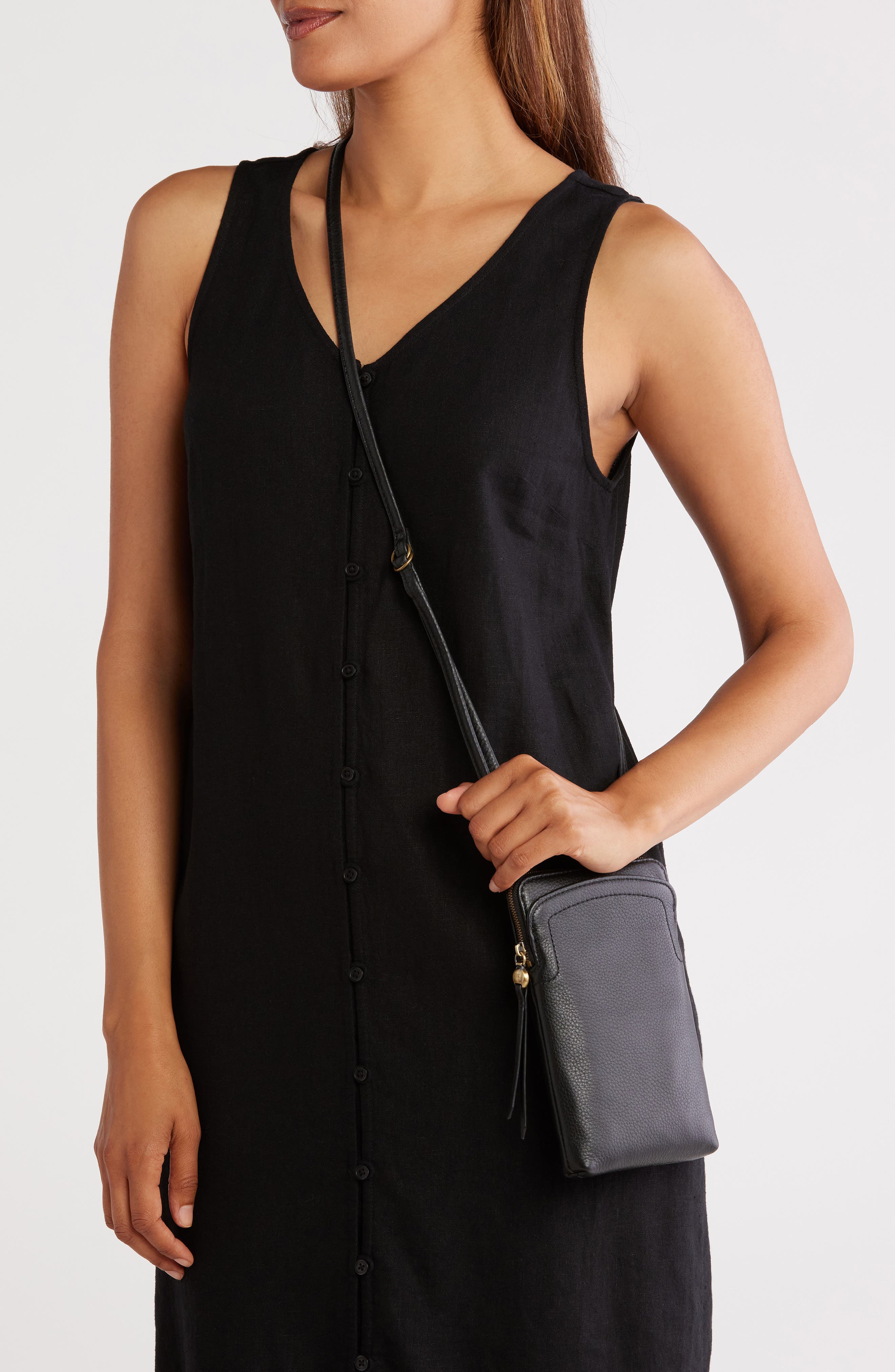 HOBO Nila Phone Crossbody Bag, Alternate, color, Black