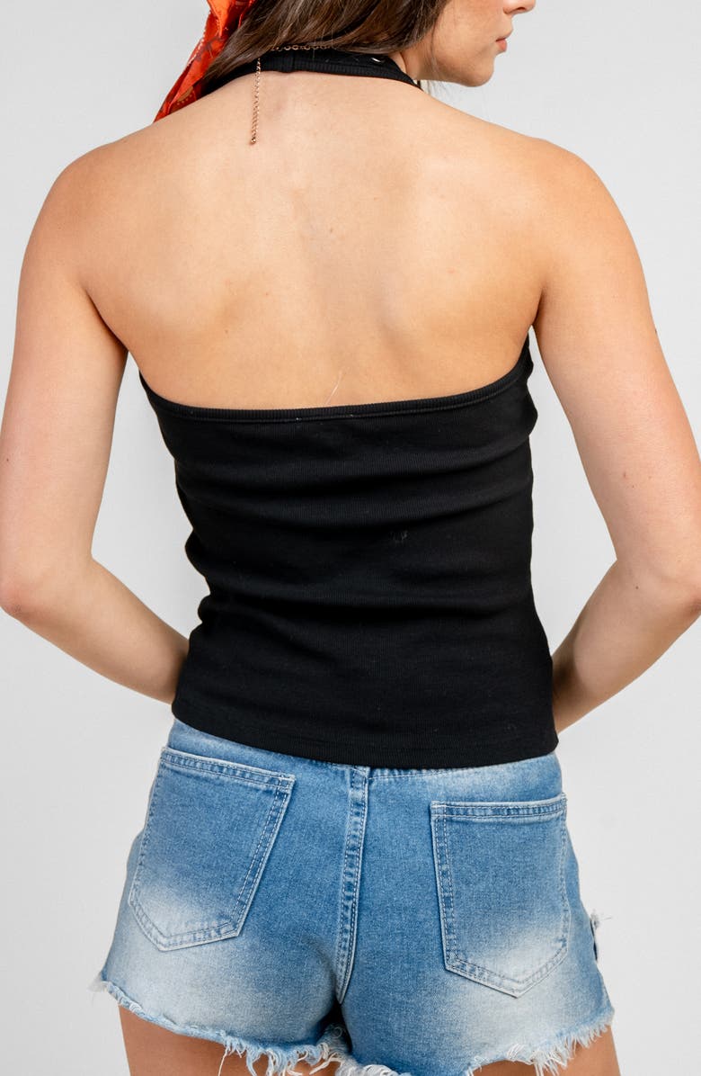 Beivy Grommet Rib Jersey Tank, Alternate, color, Black