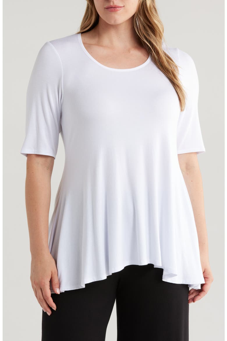 Swing Asymmetric Hem Tunic Top, Main, color, WHITE