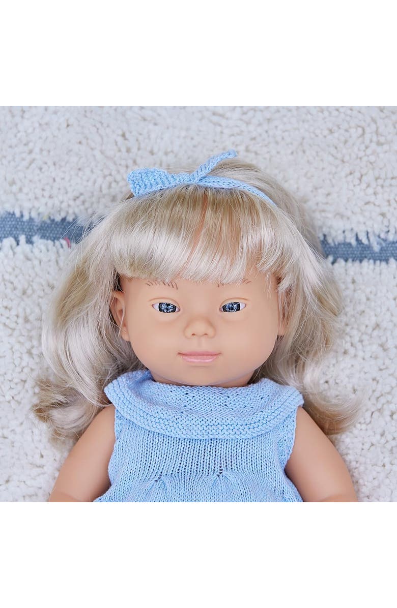 Miniland Baby Doll Caucasian Blond Girl With Down Syndrome 15'', Alternate, color, Light Skin
