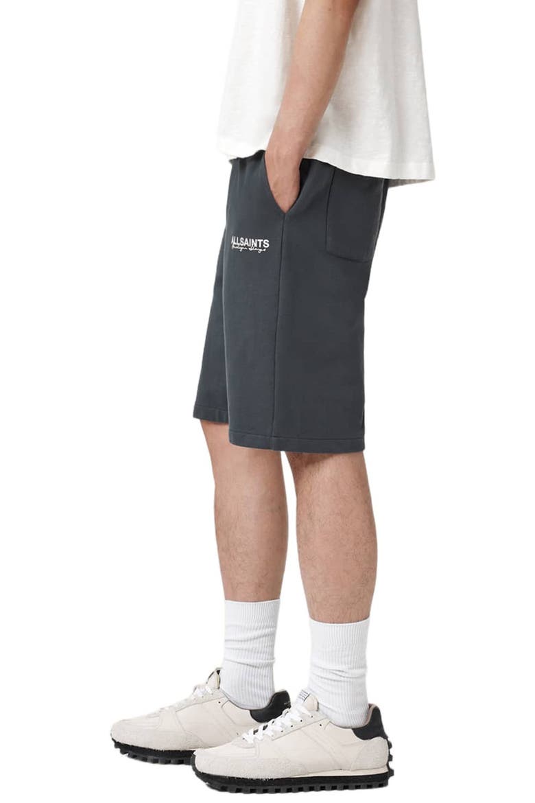 Emblem Relaxed Fit Cotton Sweat Shorts, Alternate, color, WASHED BLACK
