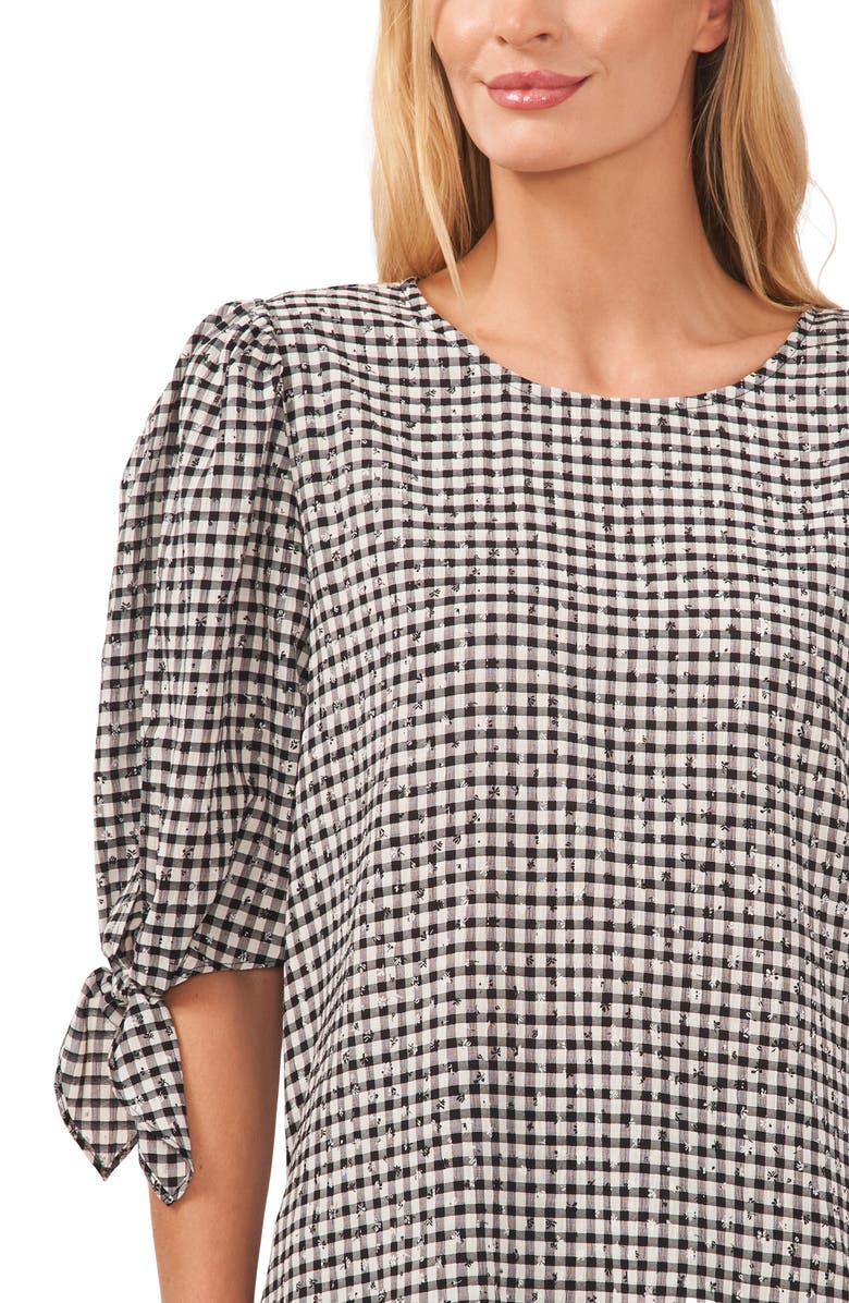 CeCe Tie Sleeve Gingham Blouse, Alternate, color,