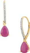 Frankie & Zoe 10K Yellow Gold Diamond & Ruby Drop Earrings