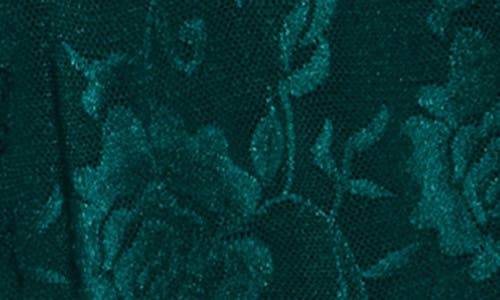Connected Apparel Cutout Floral Jacquard Dress In Green