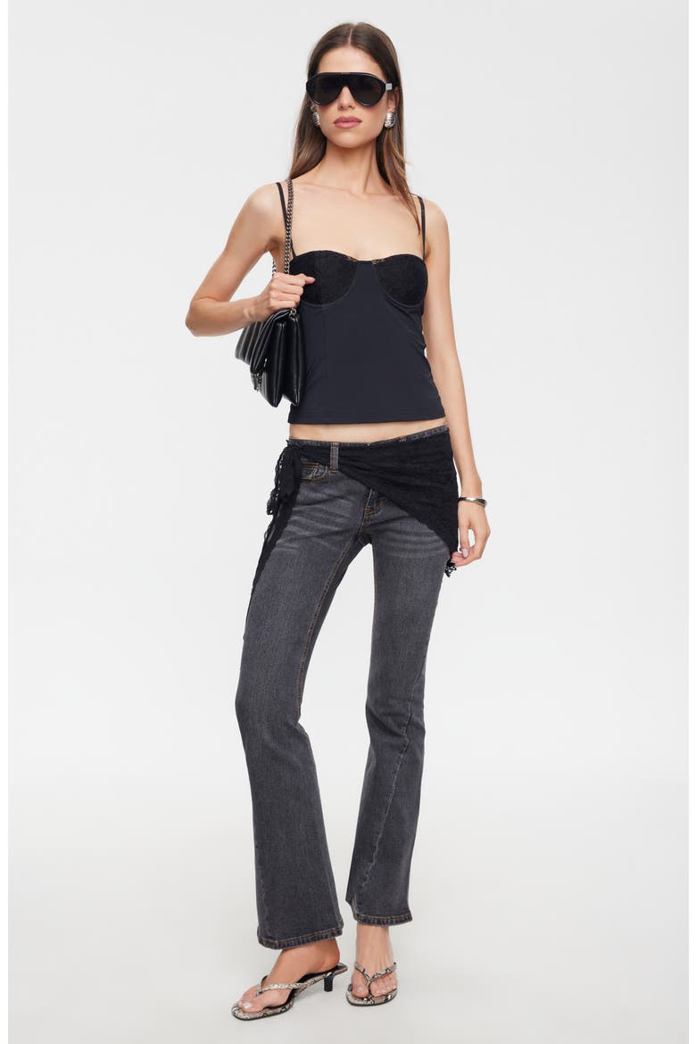 Saint Lace Trim Cami, Alternate, color, NOIR