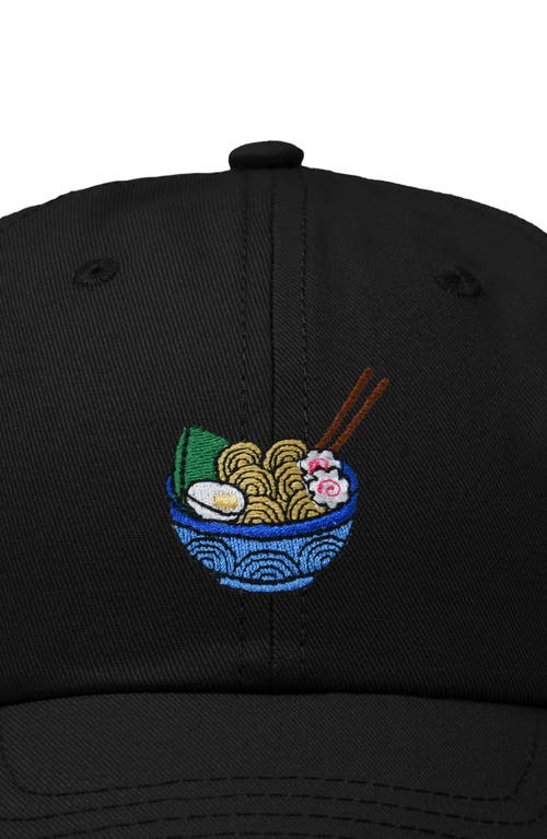 Dalix Noodles Embroidered Casual Cap In Black