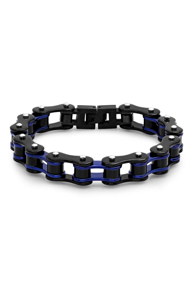 Men's Two-Tone Bracelet, Main, color, BLACK/BLUE